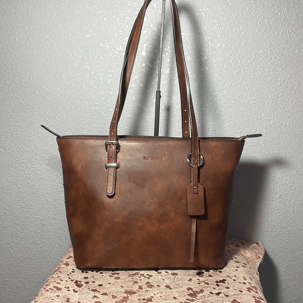 NWOT gorgeous dark brown westbronco tote bag